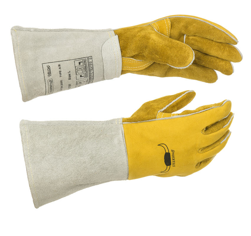 Afbeelding voor Lashandschoen 5V Rundleer versterkt kap 36cm maat XL /9,5