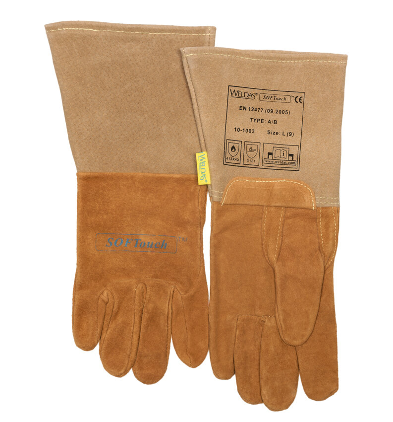 Lashandschoen TIG 5V suede varkensleer kap  35 cm maat M /8,5