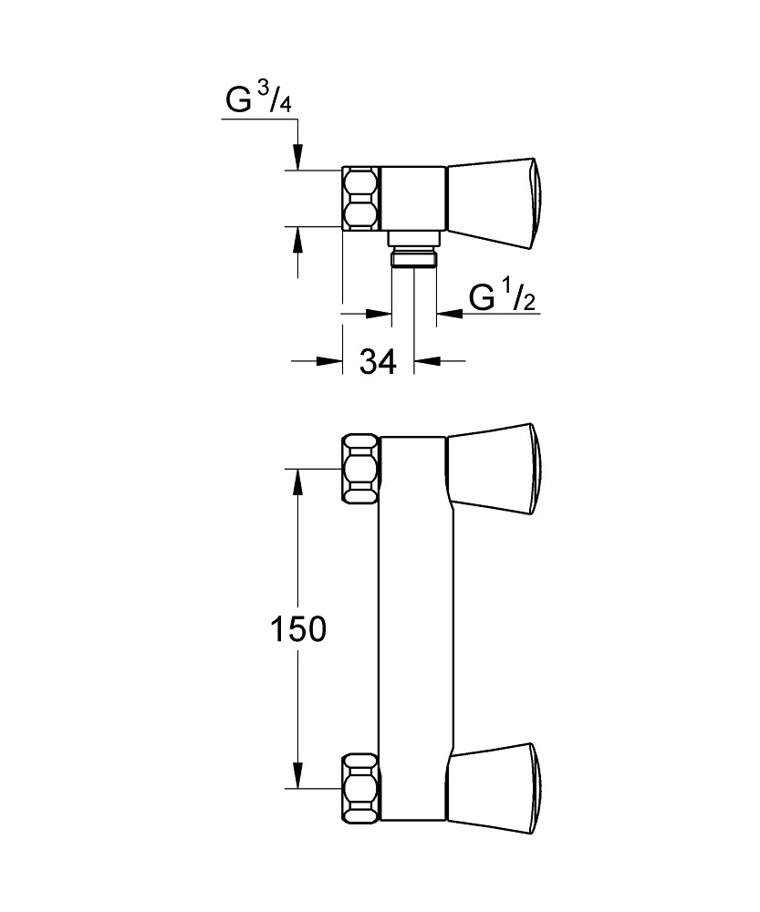 Grohe douchemengkraan Costa-s (HOH 150mm -1/2" - zonder koppeling)