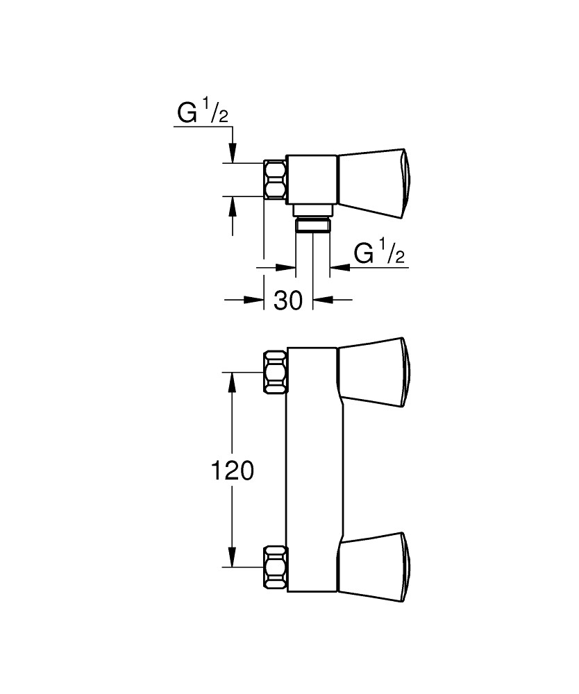 Grohe douchemengkraan Costa-s (HOH 120mm -3/8" - zonder koppeling)