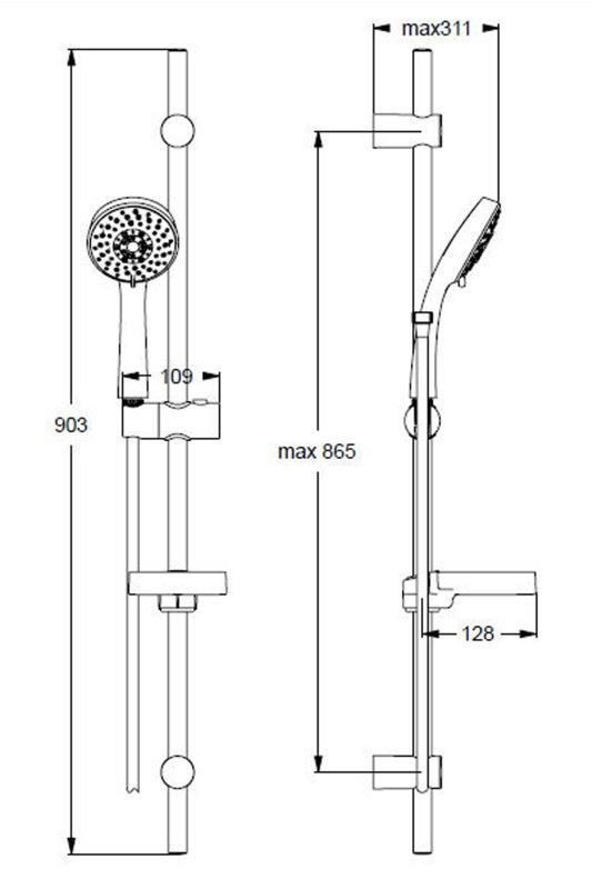 Venlo glijstang combi 90cm set