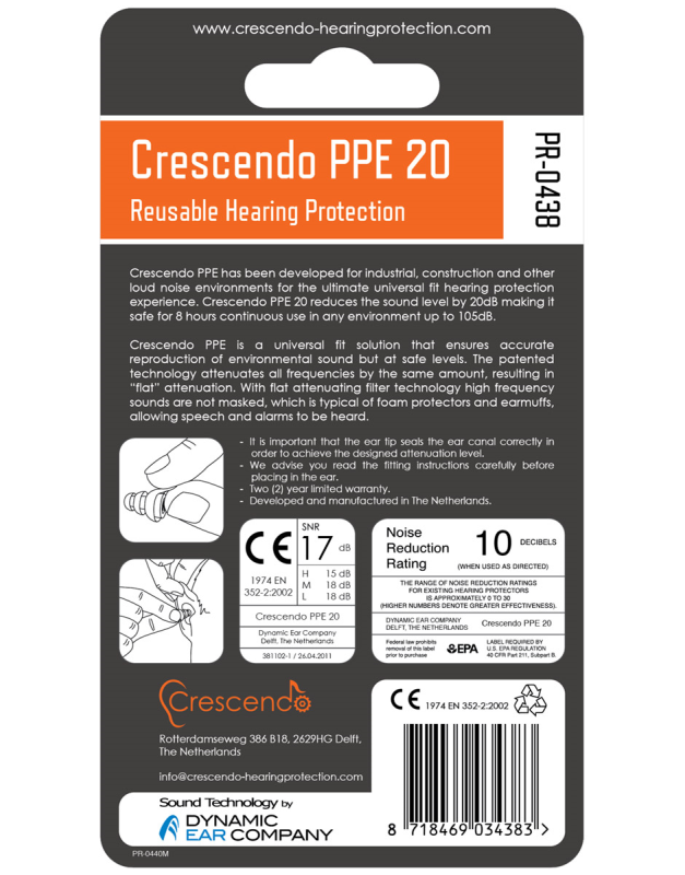 Oordop personal protec.ppe20db