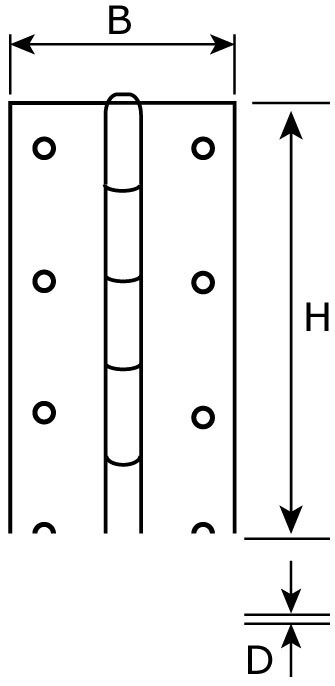 Pianoscharnier 32mm RVS 150cm