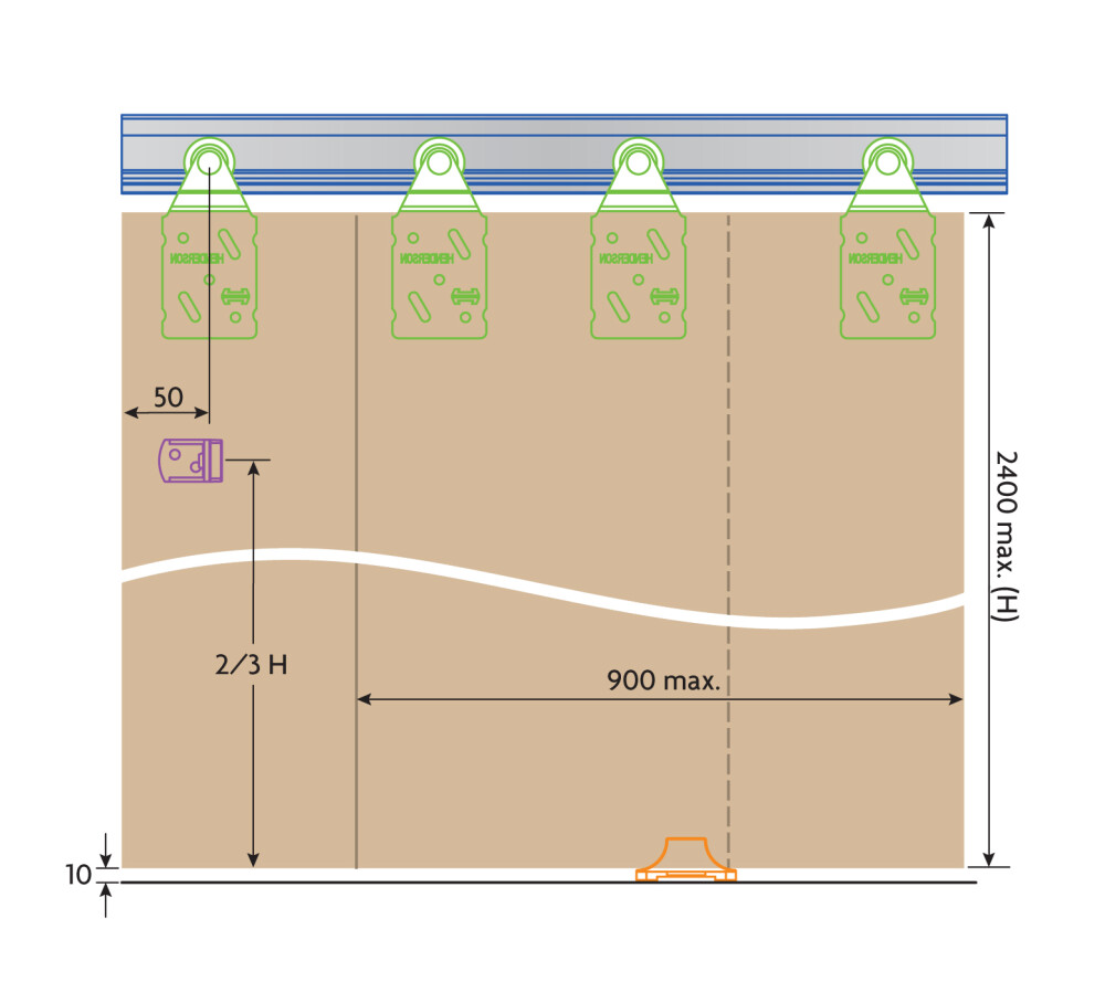 Schuifbeslag double top w-24