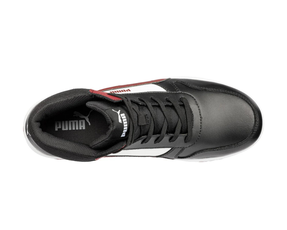 Schoen Frontcourt hoog S3L - zwart/wit/rood 47
