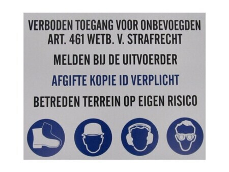 Afbeelding voor Bord bouwbord 75x60cm