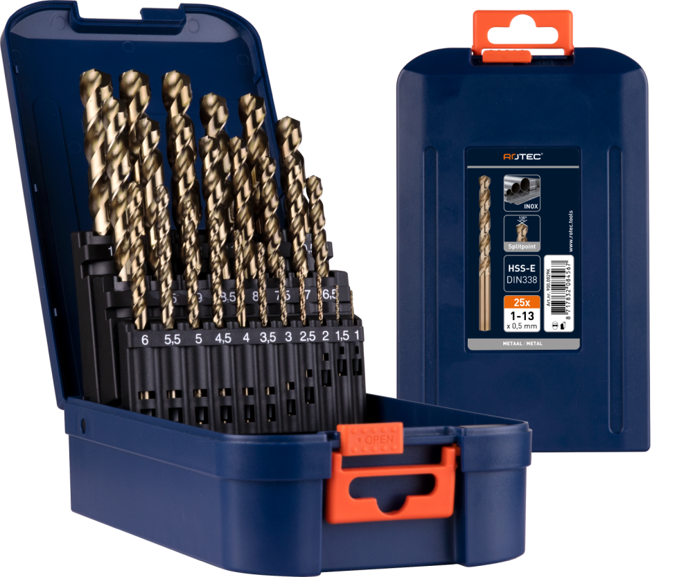 Borenset HSS-G DIN 338 geslepen 25-delig 1-13mm
