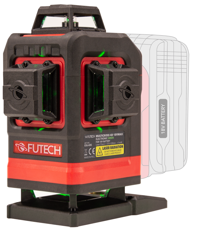 Afbeelding voor Laser Multicross 4D 18V Max groen (zonder accu en adapter)