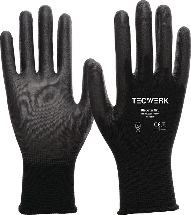 Afbeelding voor Handschoen pu nylon zwart 10