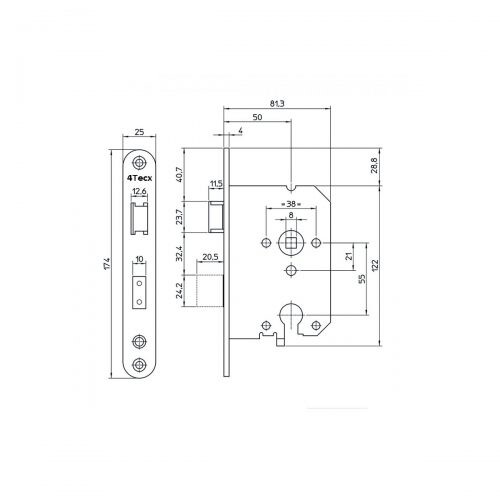 Cilinder deurslot rs/ls 4Tx 119 rond