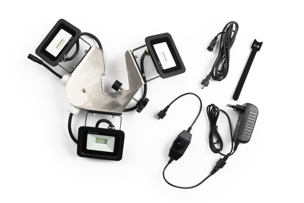 Verlichtingsset LED dimbaar 230V (incl. draagtas en bevestiging)