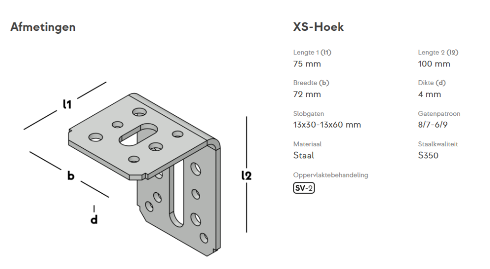 Hoekanker XS SV 75x100-72x4 
