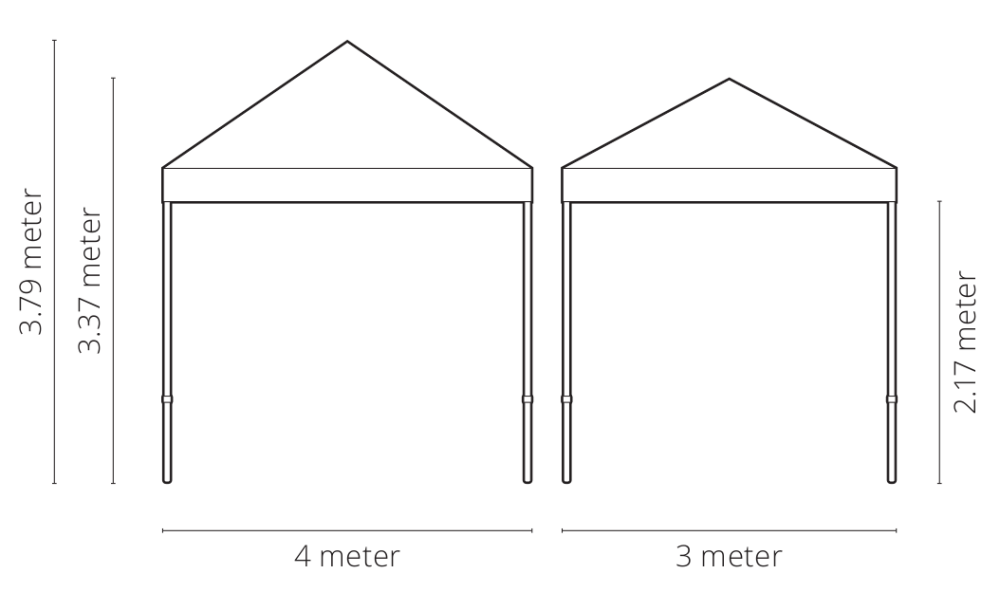 Doorwerktent 3x3mtr Zwart (Go-Work)