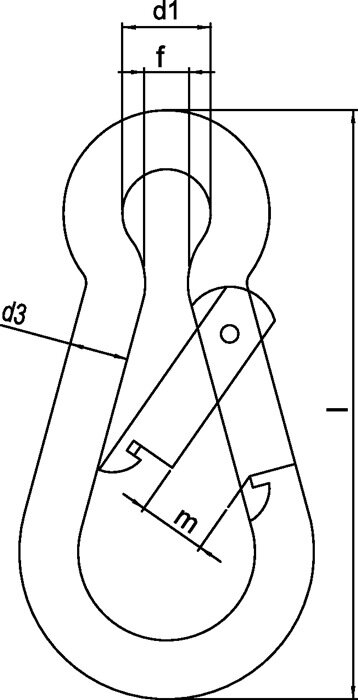 Karabijnhaak EV c DIN 5299 70x7